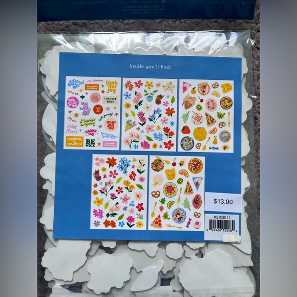 Set of 4 packages of puffy stickers - foods, words, animals, flowers and more - Picture 7 of 7